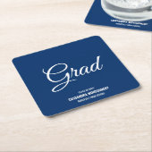Navy Blue Modern Graduation Party Rechteckiger Pappuntersetzer (angewinkelt)
