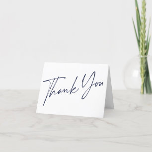 Navy Blue Modern Handgeschriebener Dank Dankeskarte