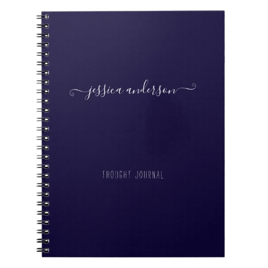 Navy Blue Modern Handwriting Calligraphy Script Notizblock (Vorderseite)