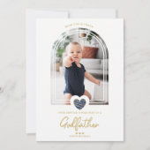 Navy Blue Modern Heart Golden Effect Godfather (Vorderseite)