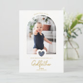 Navy Blue Modern Heart Golden Effect Godfather (Stehend Vorderseite)