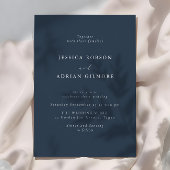 Navy Blue Modern Minimal Wedding Einladung