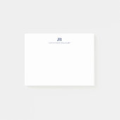 Navy Blue Modern Minimalist Two Letter Monogram Post-it Klebezettel (Vorderseite)