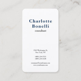 Navy Blue Modern Minimalistisch Beruflich Visitenkarte