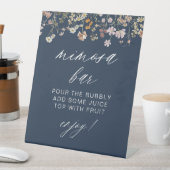 Navy Blue Modern Minimalistisch Bridal Mimosa Bar Sockelschild (In Situ)