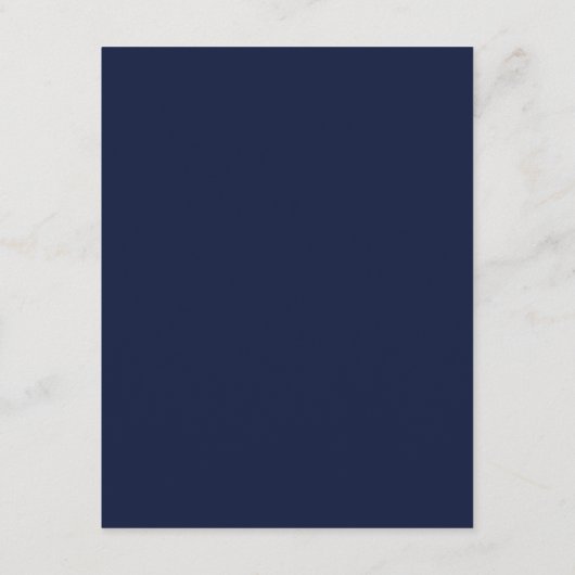 Navy Blue Modern Minimalistisch Elegante Einschlus Begleitkarte (Rückseite)