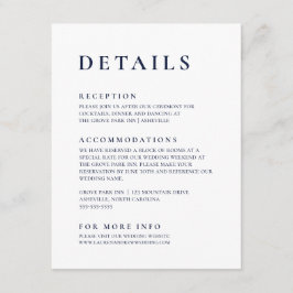 Navy Blue Modern Minimalistisch Elegante Einschlus Begleitkarte