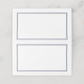 Navy Blue Modern Minimalistisch Wedding Blank Platzkarte (Außenseite Aufgefaltet)