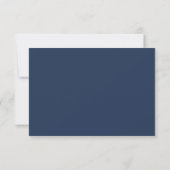 Navy Blue Modern Minimalistisch Wedding RSVP Card Karte (Rückseite)
