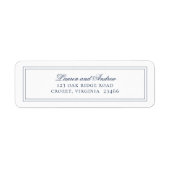 Navy Blue Modern Minimalistische Rücksendeadresse (Vorne)