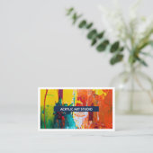 Navy Blue Modern Name Artiwork Artist Art Studio Visitenkarte (Stehend Vorderseite)