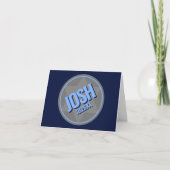 Navy Blue Modern Name Logo Bar Mitzvah (Vorderseite)