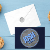 Navy Blue Modern Name Logo Bar Mitzvah