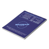 Navy Blue Modern Name Logo Fevor Candy Wrappers Notizblock (Rotiert)