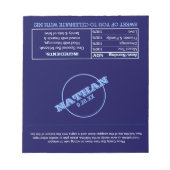 Navy Blue Modern Name Logo Fevor Candy Wrappers Notizblock (Vorderseite)