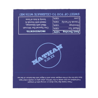 Navy Blue Modern Name Logo Fevor Candy Wrappers Notizblock
