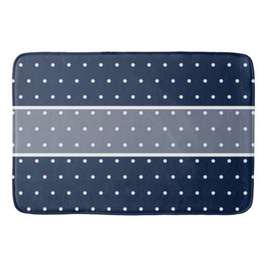 Navy Blue Modern Pattern Badematte (Vorderseite)