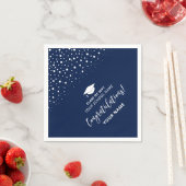Navy Blue Modern School Graduation Party Serviette (Beispiel)