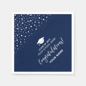 Navy Blue Modern School Graduation Party Serviette (Vorderseite)