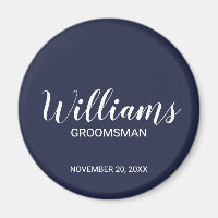 Navy Blue Modern Script Personalisiert Trauzeuge
