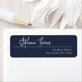 Navy Blue Modern Simple Return Address Label (Insitu)