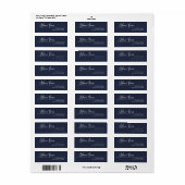 Navy Blue Modern Simple Return Address Label (Vorne)