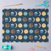 Navy Blue Modern Sun n Moon Abstrakt Decoupage Seidenpapier (Basteln)