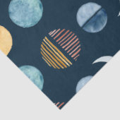 Navy Blue Modern Sun n Moon Abstrakt Decoupage Seidenpapier (Ausschnitt)