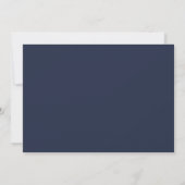 Navy Blue Modern Three Fotos Collage Chic Wedding Save The Date (Rückseite)