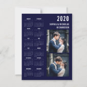 Navy Blue Modern Two Foto 2020 Calendar Magnet (Vorderseite)