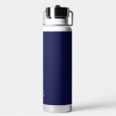 Navy Blue Modern Typografy Personalisiert Trinkflasche (Hinten)