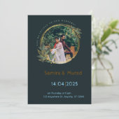 Navy Blue Modern Wedding Einladung (Stehend Vorderseite)
