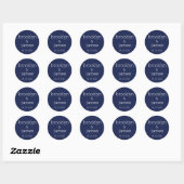 Navy Blue Modern Wedding Stickers (Blatt)