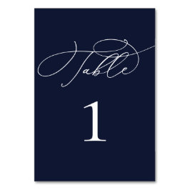 Navy Blue Modern Wedding Tischnummer