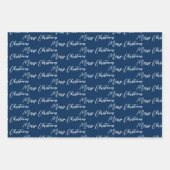 Navy Blue & Modern White Christmas Tree Geschenkpapier Set (Vorderseite)