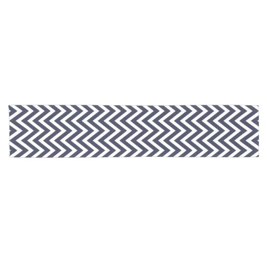 Navy Blue Modern Zickzack Stripes Kurzer Tischläufer (Horizontal)