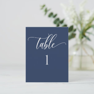 Navy Blue Moderne Minimalistische Tischnummer
