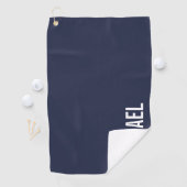 Navy Blue Moderner Minimalistischer Personalisiert Golfhandtuch (Insitu)