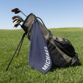 Navy Blue Moderner Minimalistischer Personalisiert Golfhandtuch (Gras)