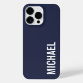Navy Blue Moderner Minimalistischer Personalisiert iPhone Hülle (Rückseite)