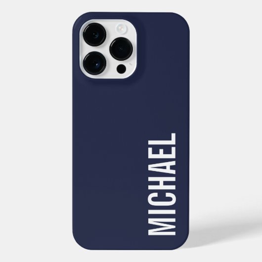 Navy Blue Moderner Minimalistischer Personalisiert iPhone Hülle (Rückseite)