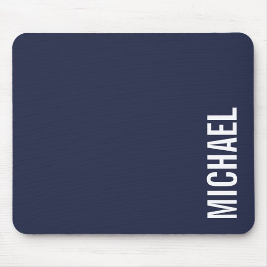 Navy Blue Moderner Minimalistischer Personalisiert Mousepad (Vorne)