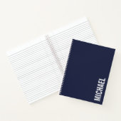Navy Blue Moderner Minimalistischer Personalisiert Notizblock (Innenseite)