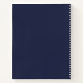 Navy Blue Moderner Minimalistischer Personalisiert Notizblock (Rückseite)