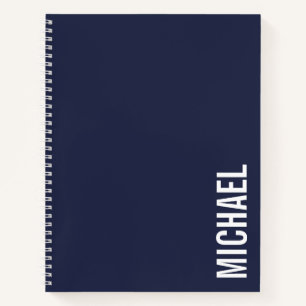 Navy Blue Moderner Minimalistischer Personalisiert Notizblock