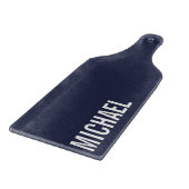 Navy Blue Moderner Minimalistischer Personalisiert Schneidebrett (Ecke)