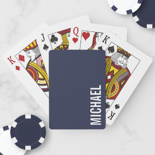 Navy Blue Moderner Minimalistischer Personalisiert Spielkarten