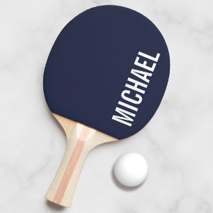 Navy Blue Moderner Minimalistischer Personalisiert Tischtennis Schläger