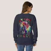 (Navy Blue) modische, trendige Einhornkatzen Sweatshirt (Schwarz voll)