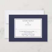 Navy Blue Monogram Anchor Nautical Wedding RSVP Karte (Vorderseite)
